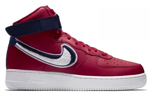 Nike Air Force 1 High 3D Chenille Swoosh Red White Blue