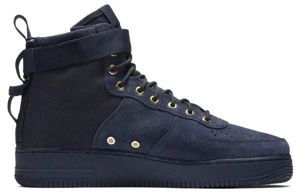 Nike Sf Air Force 1 Mid Obsidian Metallic Gold