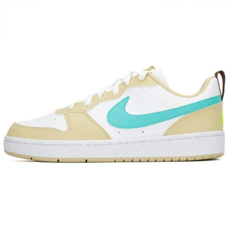 Nike Court Borough COURT BORO Anti Slip Wear Resistant Low Top Kids' Skateboarding Shoes Yellow White Teenagers