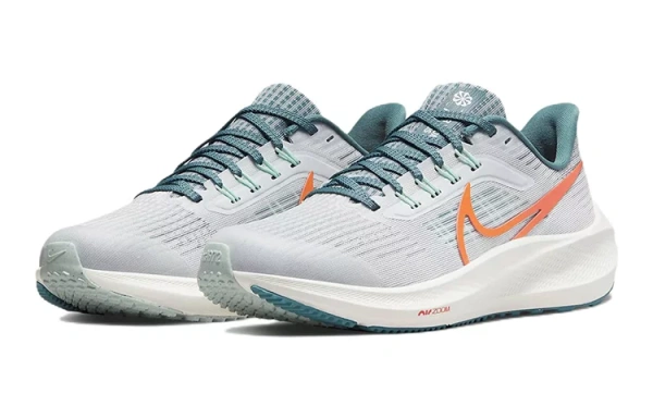 Nike Air Zoom Pegasus 39 Slip-Resistant Cushioning Wear-Resistant Low-Top Running Shoes Gray Green Kids'
