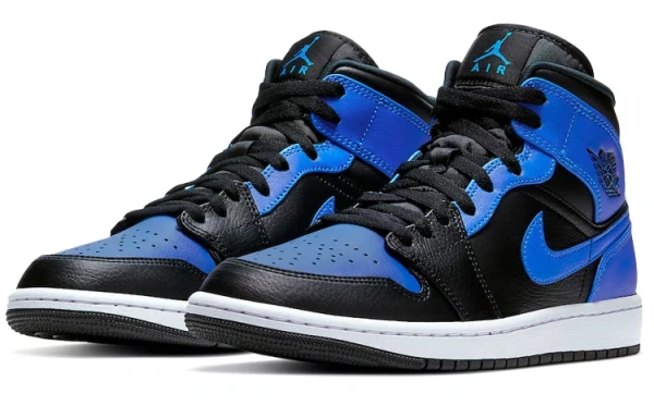 JORDAN 1 Mid Hyper Royal Tumbled Leather