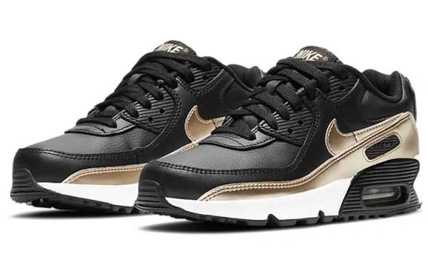 Nike Air Max 90 LTR Black Metallic Gold Star GS