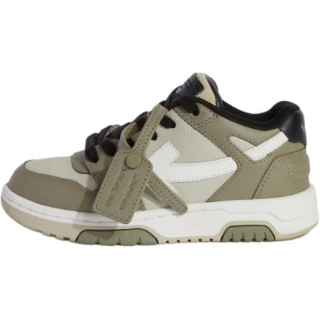 OFF WHITE Out Of Office Low Top Kids' Skateboarding Shoes Olive Green Kids'