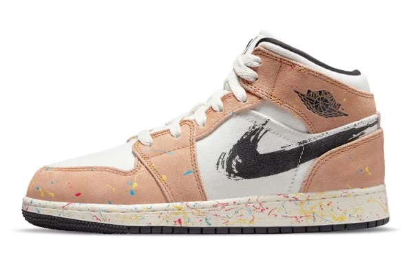 Jordan 1 Mid SE Brushstroke GS