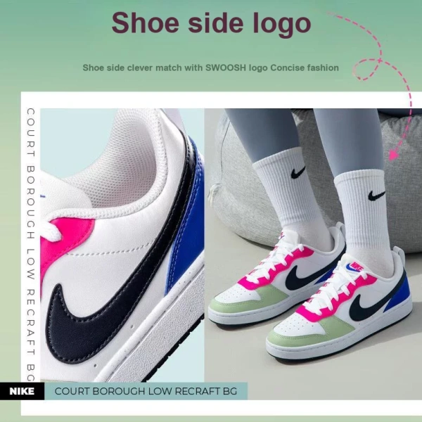 Nike Court Borough Low Honeydew Pink GS