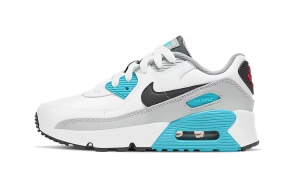 Nike Air Max 90 Kids Lifestyle Shoes White Blue Red Children Aged 3 7 Years Old