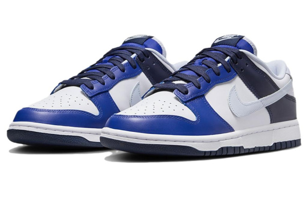 NIKE Dunk Кроссовки для скейтбординга Низкие Белые и синие Мужские