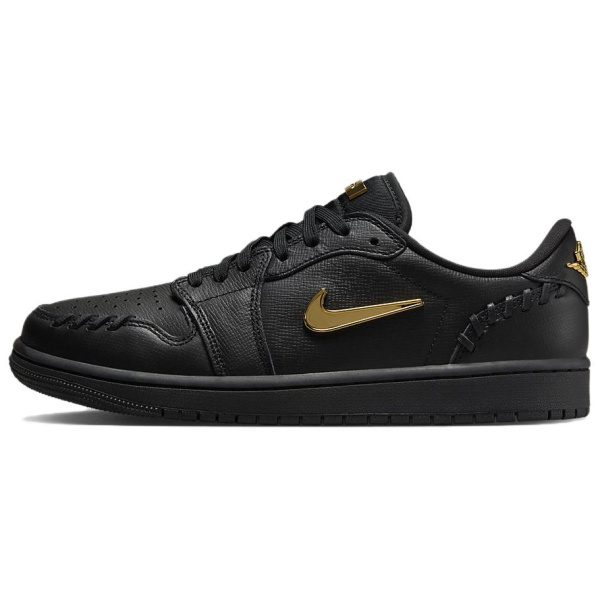 Jordan Air Jordan 1 Винтажные баскетбольные кроссовки Low Топ Черный/золотой Женские