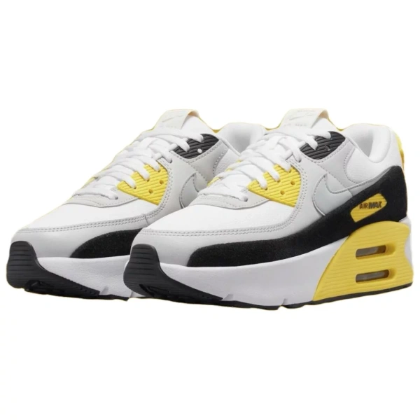 Nike Air Max 90 Anti Slip Wear Resistant Low Top Casual Shoes Women's White Yellow