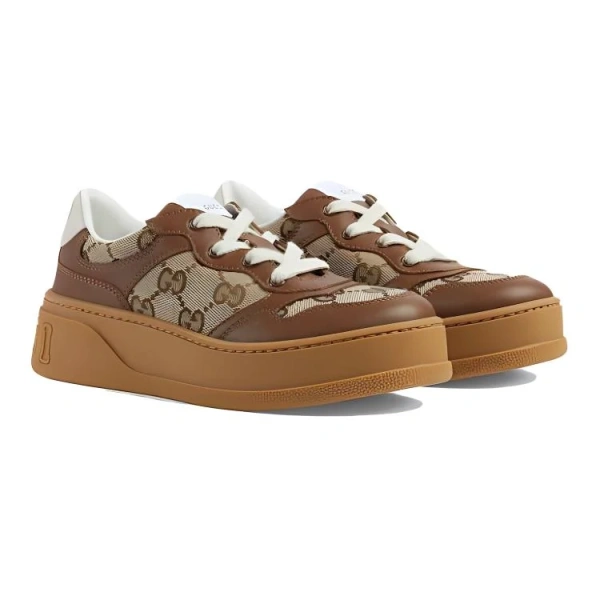 GUCCI Kids GG canvas Leather Sneakers