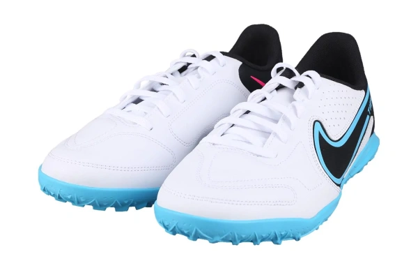 Nike Slip Resistant Cushioning Abrasion Resistant Low Top Kids' Soccer Shoes Blue White Kids'