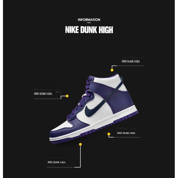 Nike Dunk High Electro Purple Midnight Navy GS
