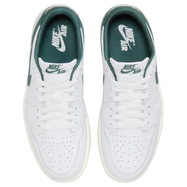 Jordan Air Jordan 1 Винтажные баскетбольные кроссовки Low Top Бело-зеленые Женские