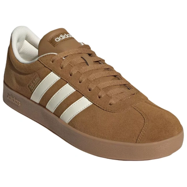 Adidas Vl Court Classic Anti Slip Wear Resistant Low Top Skateboard Shoes Unisex Brown