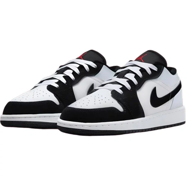 Jordan Air Jordan 1 Anti Slip Wear Resistant Low Top Children's Basketball Shoes Black White Teenagers
