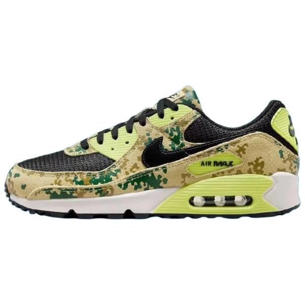 Nike Air Max 90 Anti Slip Wear Resistant Low Top Casual Running Shoes Unisex Yellow Black