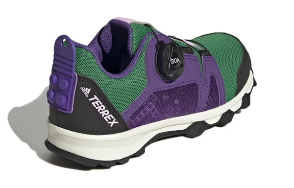 Lego x Adidas Terrex Agravic Boa K Anti Slip Wear Resistant Low Top Kids' Running Shoes Purple Green Kids'