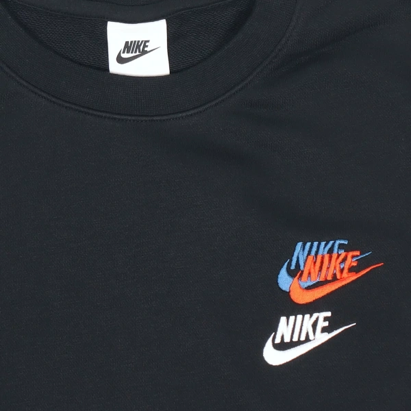Nike Embroidered Round Neck Pullover Sweaters Autumn Black