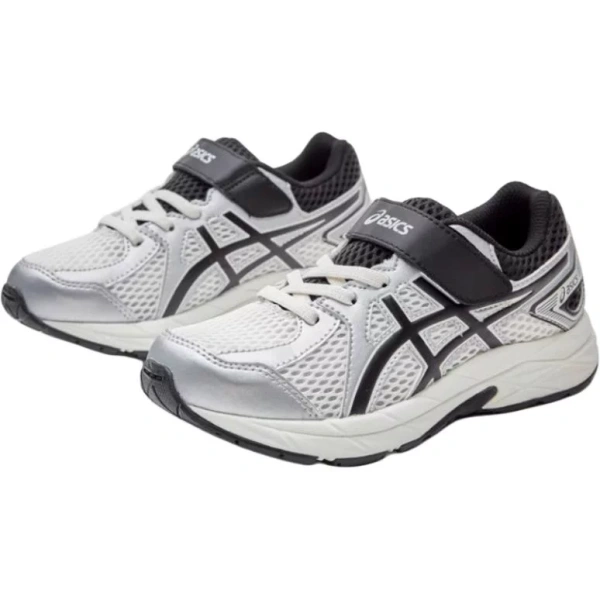 Asics Contend Jog Slip Resistant Anti Kick Low Top Kids' Running Shoes White Black Kids'