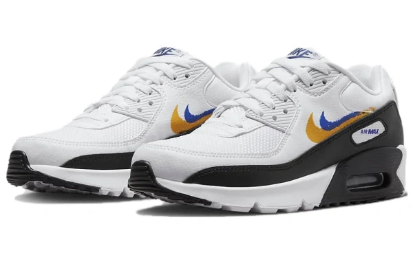 Nike Air Max 90 GS 'Double Swoosh   White Gold Royal'