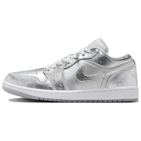 Jordan Air Jordan 1 Винтажные баскетбольные кроссовки Low Топ Серебристо-белый Женские