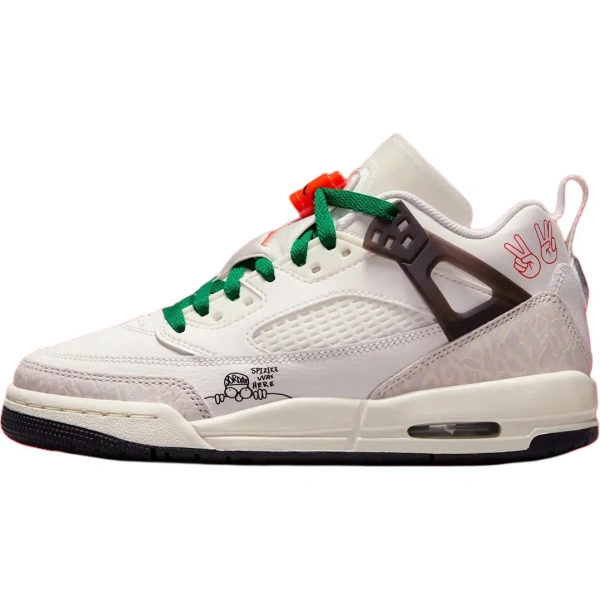 Jordan Spizike Anti Slip Wear Resistant Mid Top Children's Basketball Shoes White Kids'