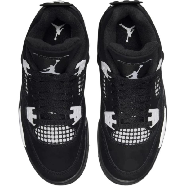 Jordan Air Джордан 4 Детские баскетбольные кроссовки MID Топ Черный Унисекс