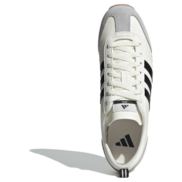 Adidas VS JOG 2,0 Немецкие армейские кроссовки Низкие Топ Нефритовый белый/Светло-серый/Черный Унисекс