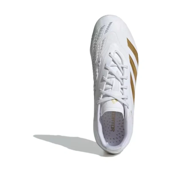 Adidas PREDATOR ELITE Slip Resistant And Abrasion Resistant Coverage Support Low Top Kids' Soccer Shoes White Kids'
