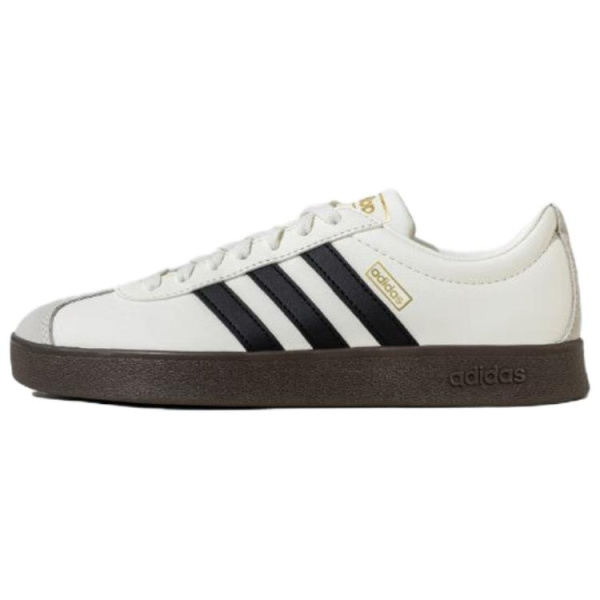 Adidas Vl Court Classic Anti Slip Wear Resistant Low Top Skateboard Shoes Unisex White