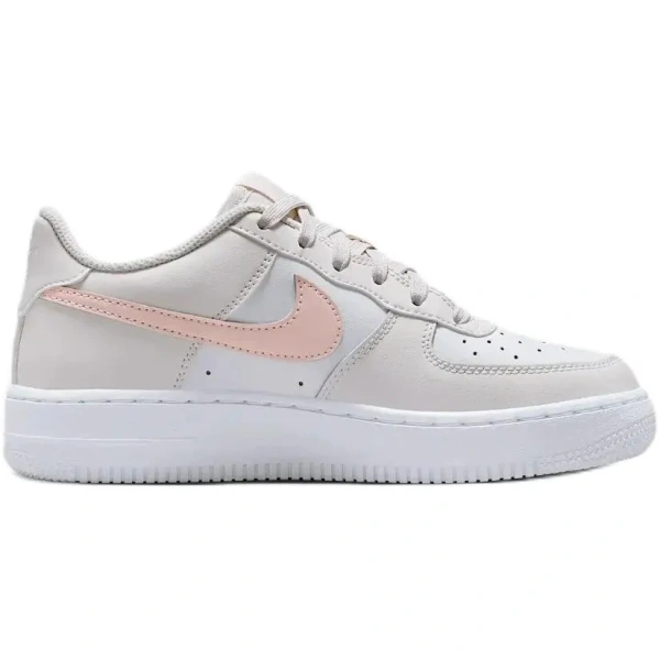 Nike Air Force 1 Anti Slip Wear Resistant Low Top Kids' Skateboarding Shoes Gray/White/Pink Teenagers