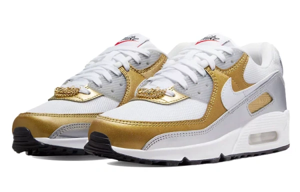 Nike Air Max 90 Se White Metallic Gold Women's