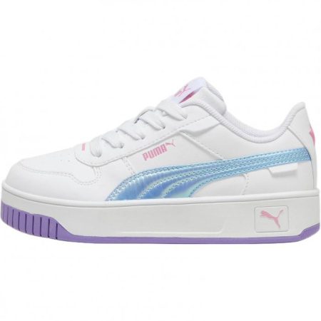 PUMA Carina Street Anti Slip Wear Resistant Low Top Kids' Skateboarding Shoes White Blue Purple Kids'