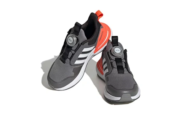 Adidas Rapidasport BOA Low Top Running Shoes Gray Orange Kids'