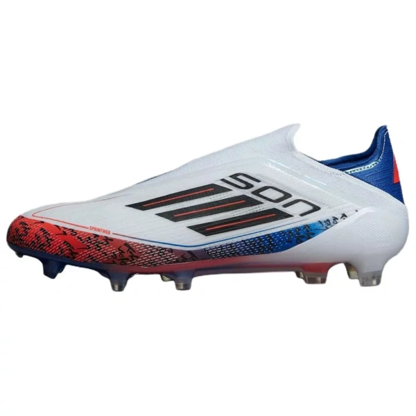 Adidas F50+ Elite Anti Slip Wear Resistant Soccer Shoes Unisex White Blue Red