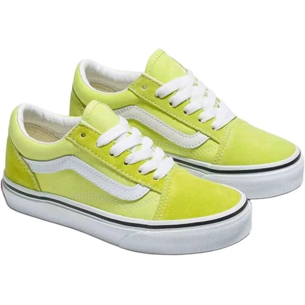 Vans Anti-Slip Wear-Resistant Low-Top Kids' Skateboarding Shoes Neon Yellow Kids'