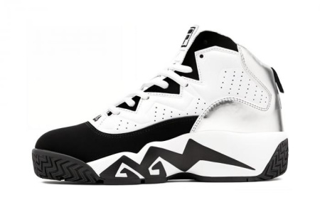 FILA KIDS Cushioning Wear-Resistant Mid-Top Children's Basketball Shoes Black White Kids'