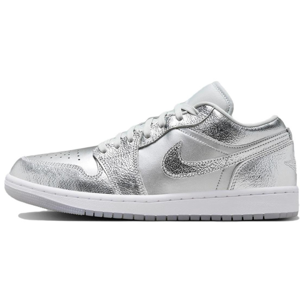 Jordan Air Jordan 1 Винтажные баскетбольные кроссовки Low Топ Серебристо-белый Женские