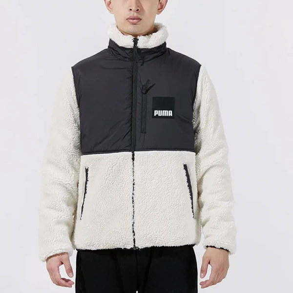 PUMA Velvet Jackets Men Ivory White