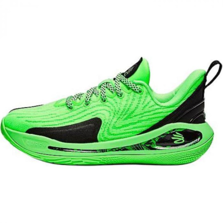 Under Armour Anti Slip Wear Resistant Low Top Children's Basketball Shoes Green/Black Kids'