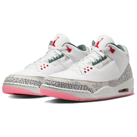 Jordan Air Джордан 3 Retro Wings Аbrasion Resistant MID Топ Винтажные баскетбольные кроссовки Унисекс Бежево-серый Розовый