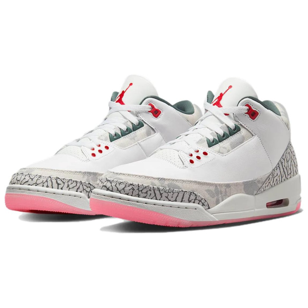 Jordan Air Джордан 3 Retro Wings Аbrasion Resistant MID Топ Винтажные баскетбольные кроссовки Унисекс Бежево-серый Розовый