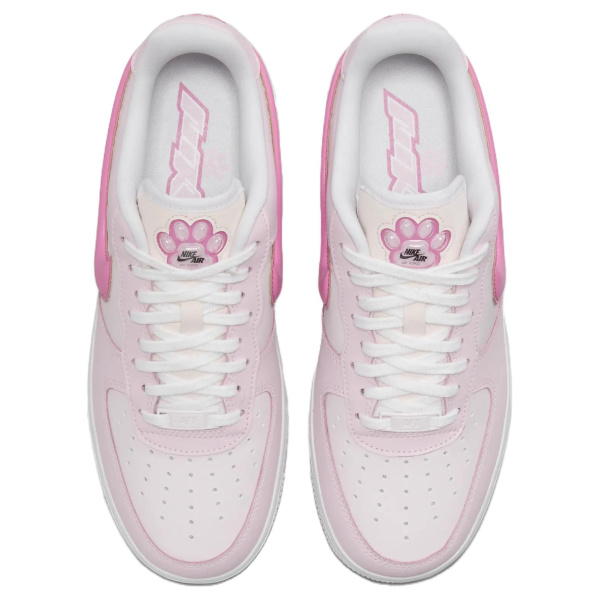 Nike Air FORCE 1 Кроссовки для скейтбординга Низкие Топ Жемчужно-розовый/Белый/Розовая Пена/Озорный Розовый Женские