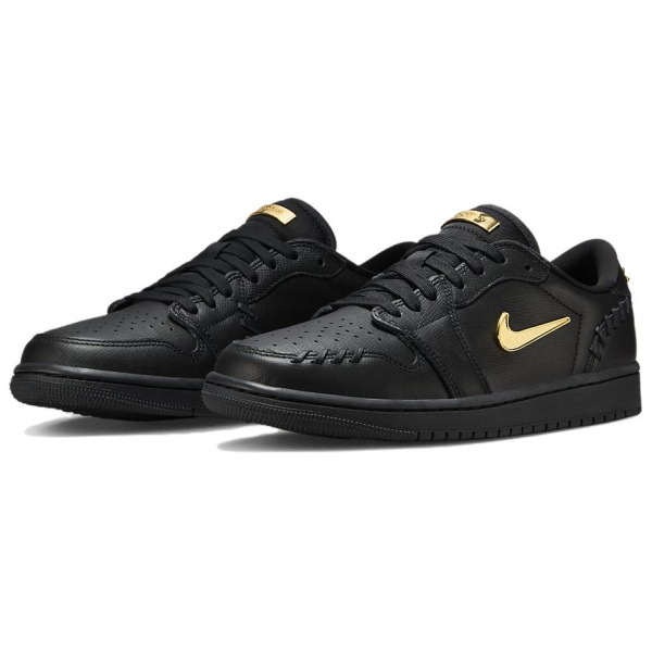 Jordan Air Jordan 1 Винтажные баскетбольные кроссовки Low Топ Черный/золотой Женские