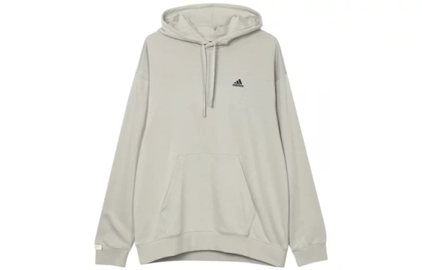 Adidas Logo Sweat Hoodie Sweatshirt Unisex Metal Gray