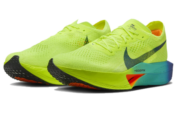 NIKE ZoomX Vaporfly Next% 3 Беговые кроссовки Низкие Желтые, зеленые Мужские