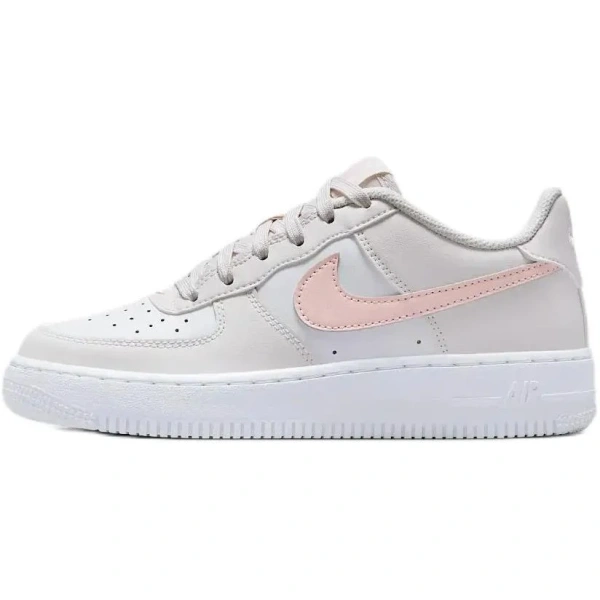 Nike Air Force 1 Anti Slip Wear Resistant Low Top Kids' Skateboarding Shoes Gray/White/Pink Teenagers