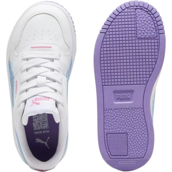 PUMA Carina Street Anti Slip Wear Resistant Low Top Kids' Skateboarding Shoes White Blue Purple Kids'